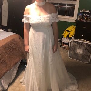 Vintage Wedding dress cut and bleach made modern